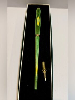 Levenger Eiffel Tower Dip Pen Set NEW Wood Handle w/ Nib & Box